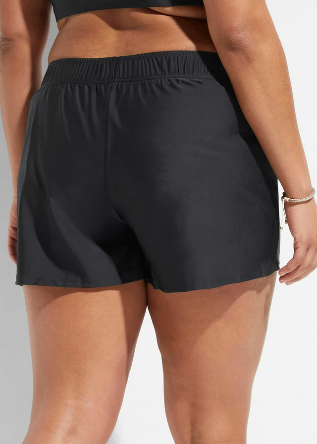 Short de bain avec slip intégré, Couleur: noir
