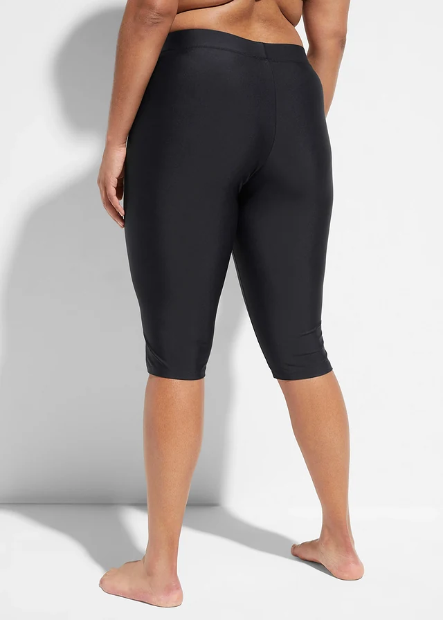 Legging de bain à taille élastiquée, Couleur: noir