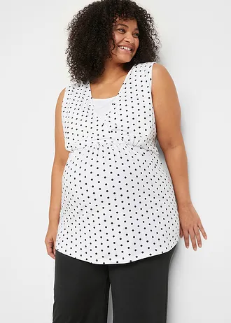 Zwangerschapstop/voedingstop (set van 2), Kleur: effen zwart+wit gestippeld