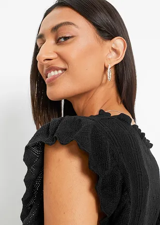 Pletené tričko z mäkkého viskózového mixu • čierna • obchod bonprix