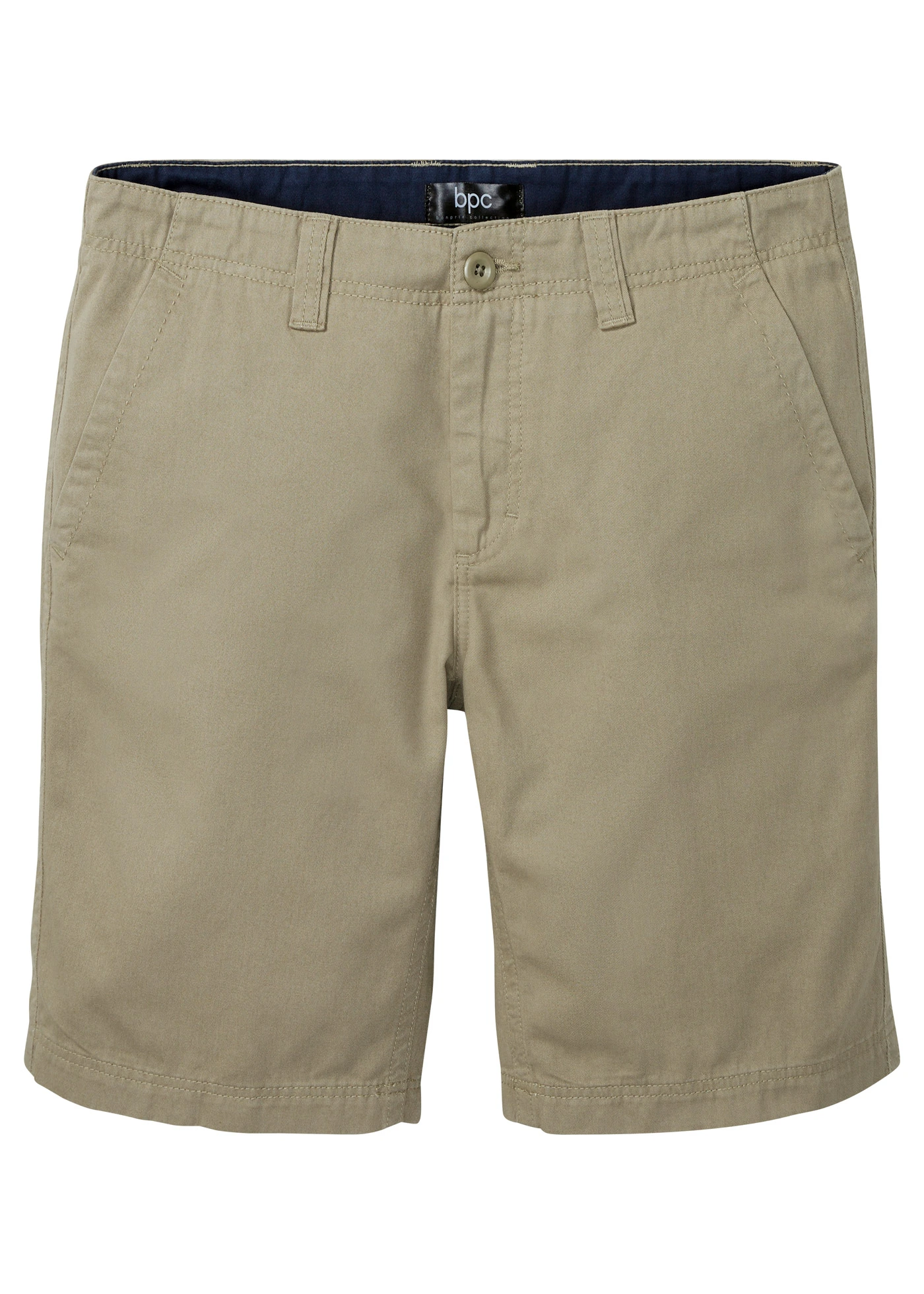 Bermudy chinosy, z czystej bawełny, regular fit • khaki • sklep bonprix