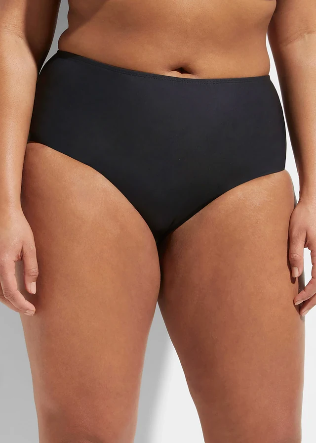Licht corrigerend high waist bikinibroekje, Kleur: zwart
