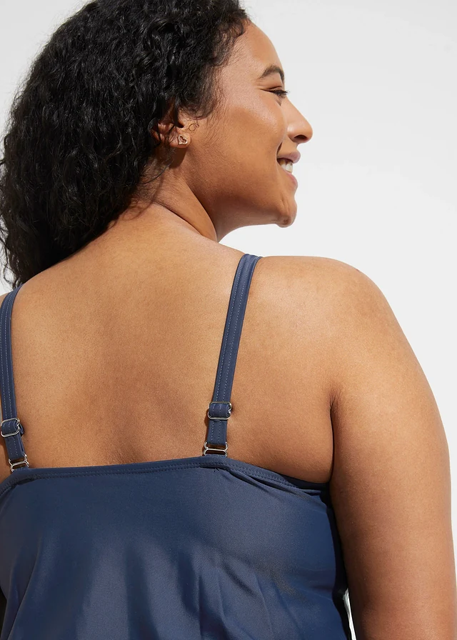 Tankiny (2-dielne) s kúpacími šortkami, farba: svetlomodrá-tmavomodrá kvetovaná