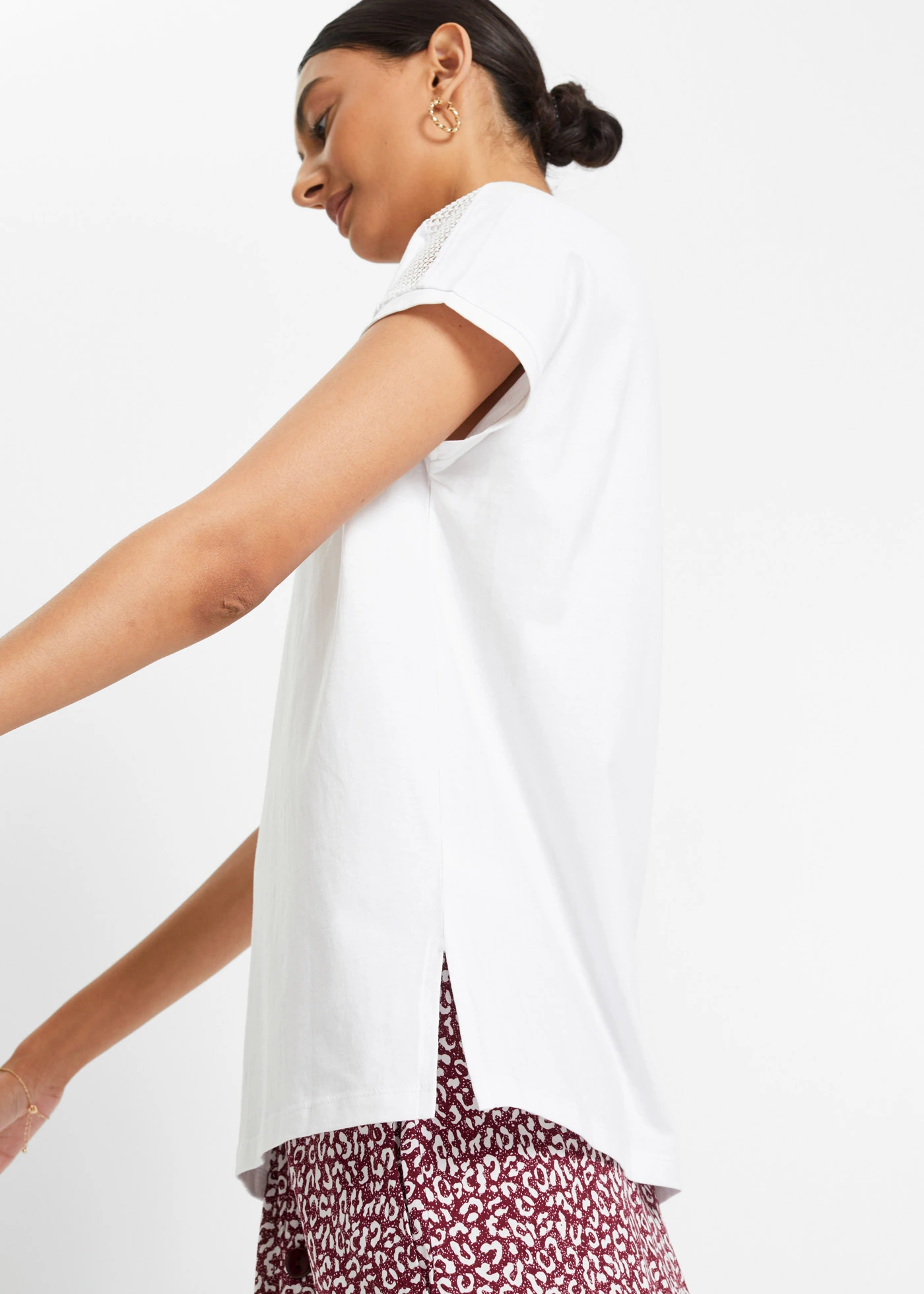 Luchtig shirt met kant • wit • bonprix online shop