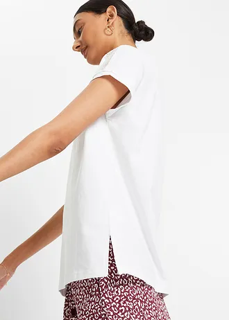 Luchtig shirt met kant • wit • bonprix online shop