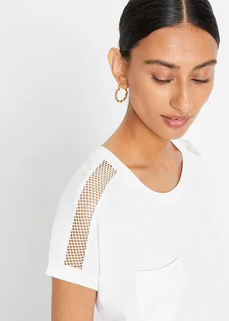 Luchtig shirt met kant • wit • bonprix online shop