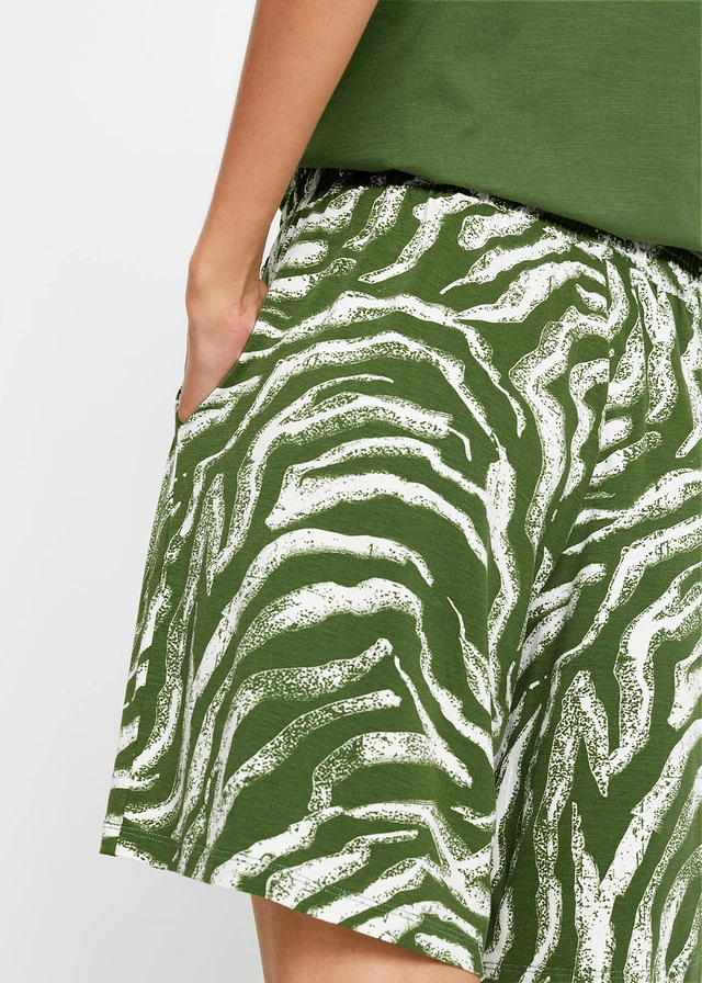 Jersey short van soepele viscose • zebraprint bosgroen-wolwit • product-page.page-title-suffix