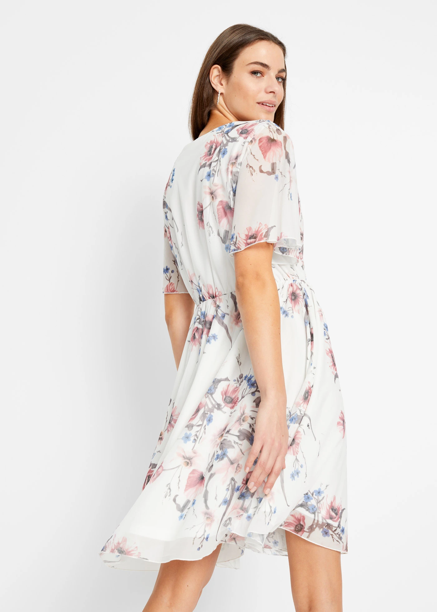 Minišaty ze sťoviny • bílá s květy • bonprix obchod