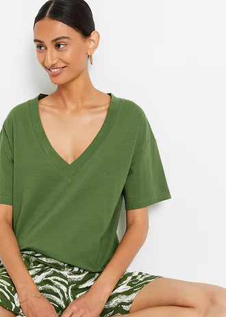 Oversize tričko z čisté organické bavlny • lesní zelená • bonprix obchod