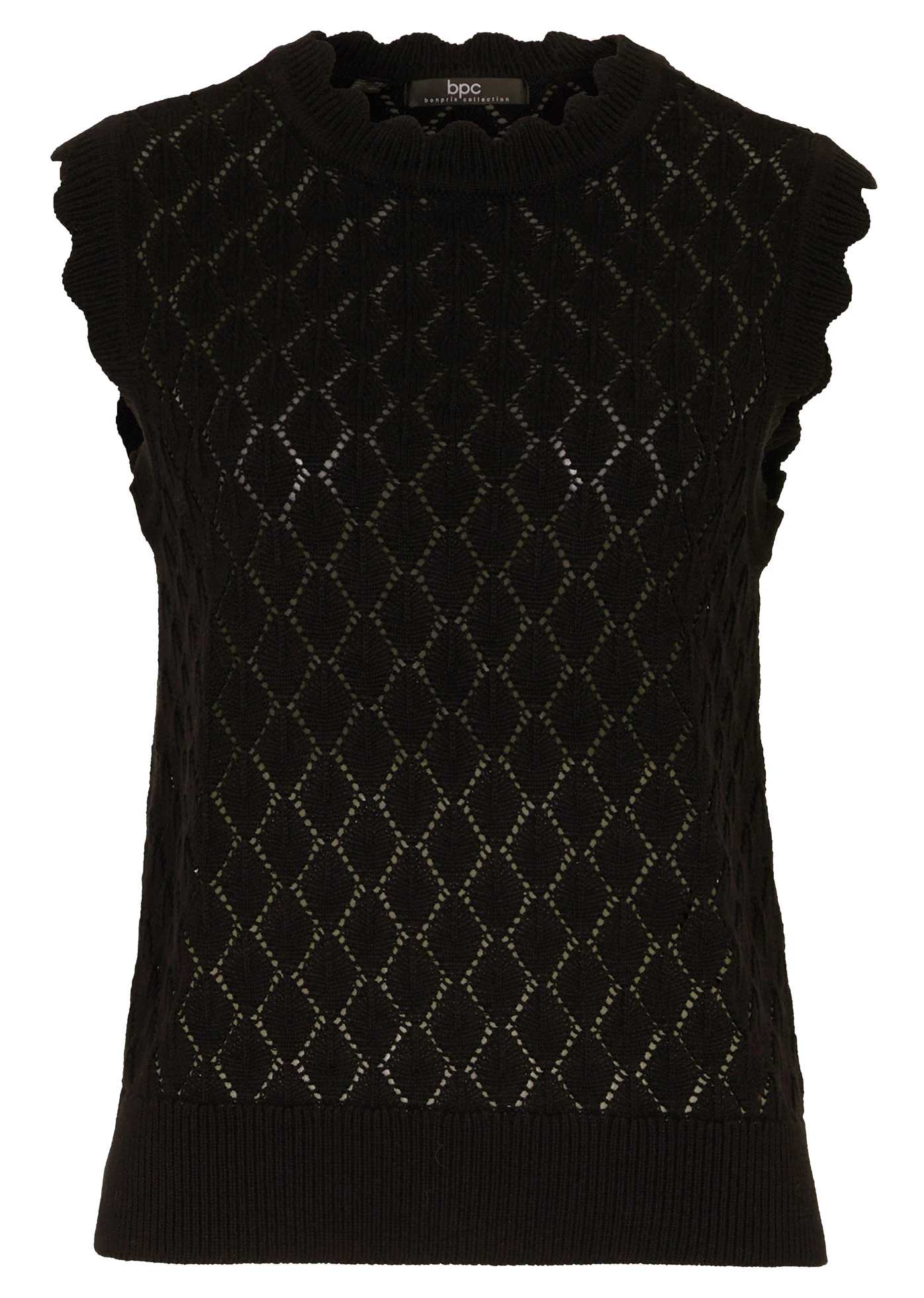 Spencer in gehaakte look van een katoenmix • zwart • bonprix online shop