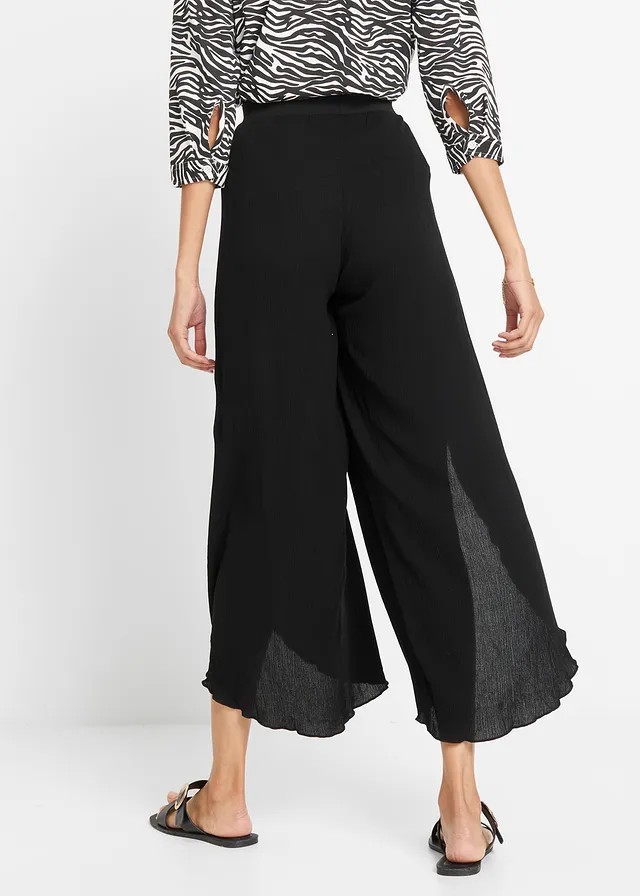 Crinkle broek, Kleur: zwart