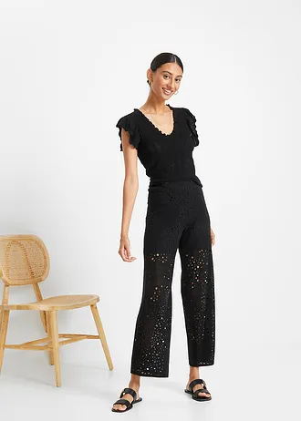 Kalhoty bez zapínání, barva: černá