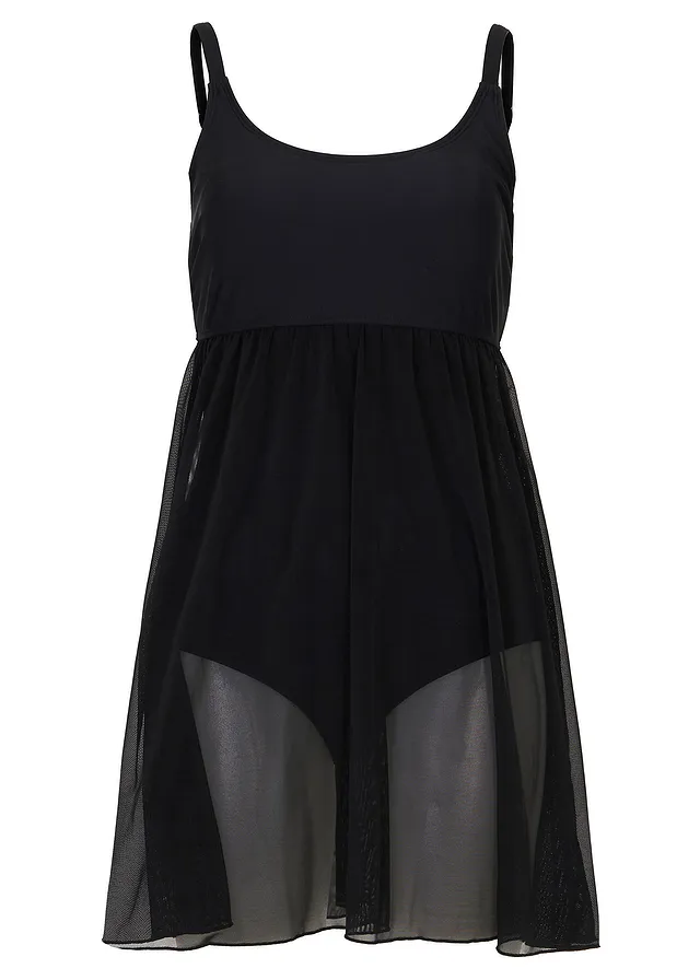 Rochie de baie cu mesh transparent