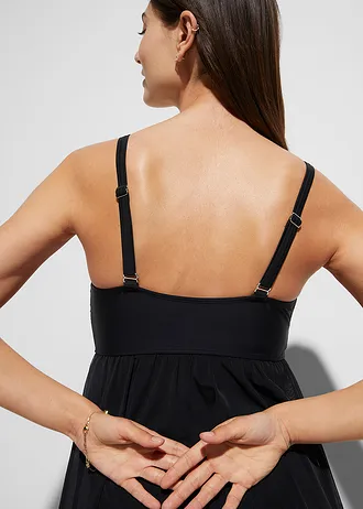 Rochie de baie cu mesh transparent • negru • magazin bonprix