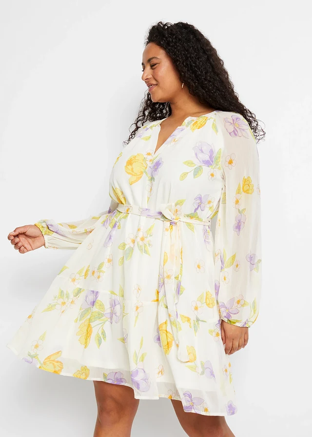Robe à manches raglan, Couleur: blanc floral