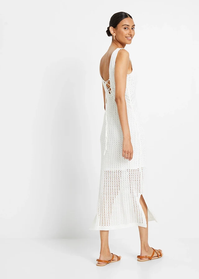Robe en maille, Couleur: blanc cassé