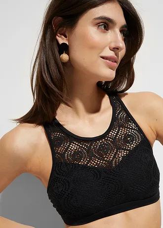 Haut de maillot brassière en dentelle • noir • Boutique bonprix