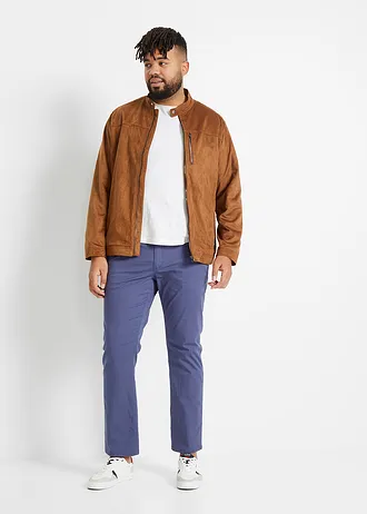 Regular fit stretch chino met rem, straight, Kleur: indigo