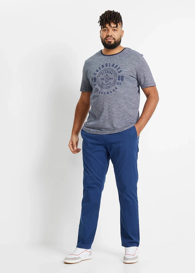 Slim fit stretch instapbroek, straight, Kleur: donkerblauw