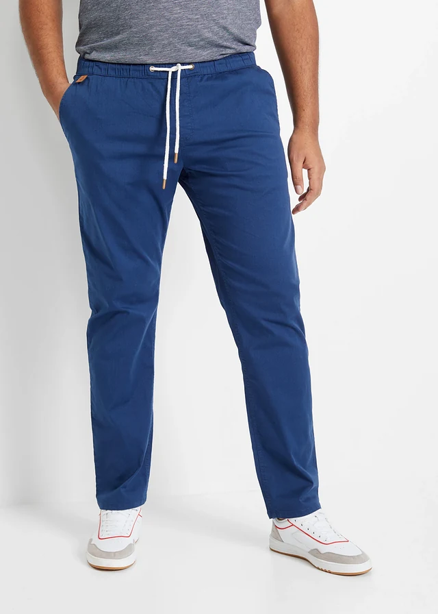 Slim fit stretch instapbroek, straight, Kleur: donkerblauw
