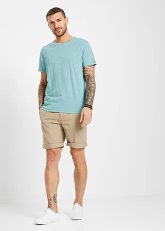 T-shirt, Kleur: mineraalblauw gemêleerd