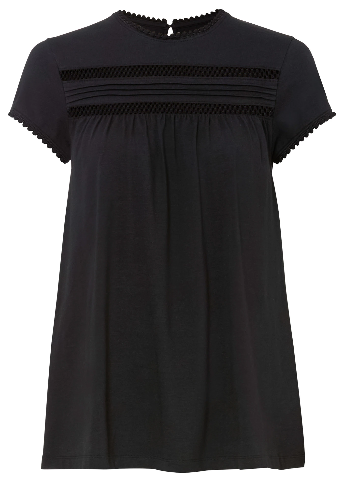 Bavlněné triko s krajkou • černá • bonprix obchod