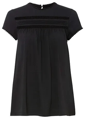 Bavlněné triko s krajkou