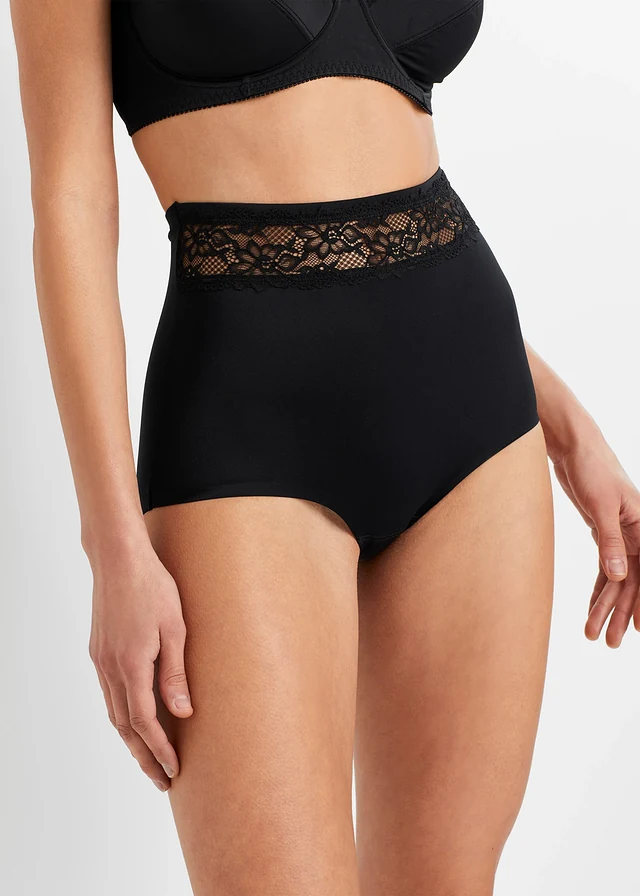 Figi panty shape, lekki stopień modelowania sylwetki (2 pary), kolor: czarny + biały