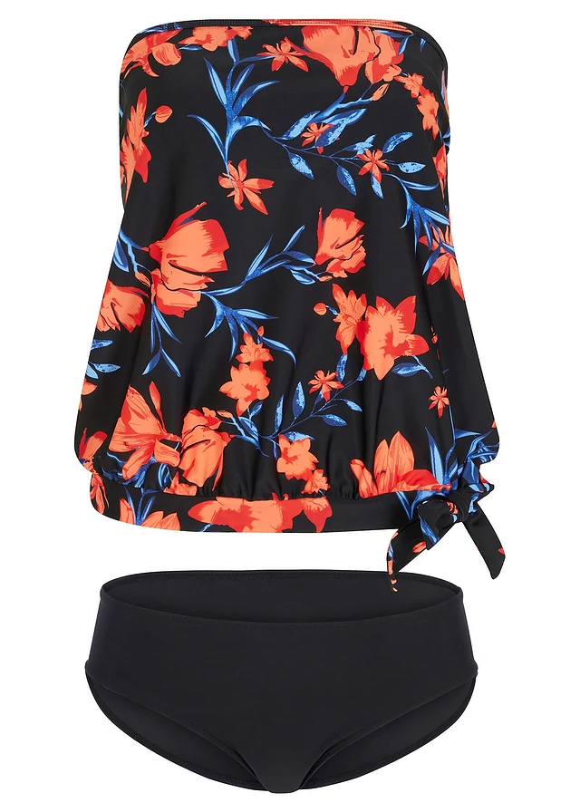 Tankini (2-dlg. set), Kleur: zwart-rood-blauw gedessineerd
