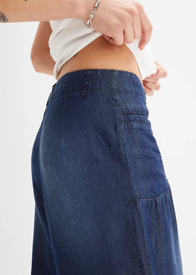 Jean large en lyocell fluide • bleu foncé denim • product-page.page-title-suffix