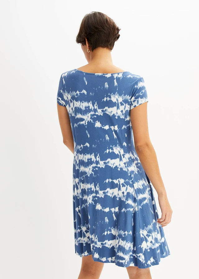 Shirtjurk van soepele viscose, Kleur: jeansblauw gedessineerd