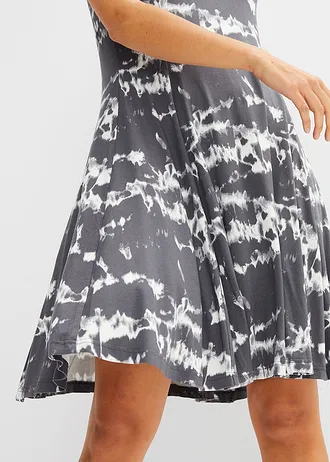 Úpletové šaty ze splývavé viskózy • břidlicově šedá s potiskem • bonprix obchod