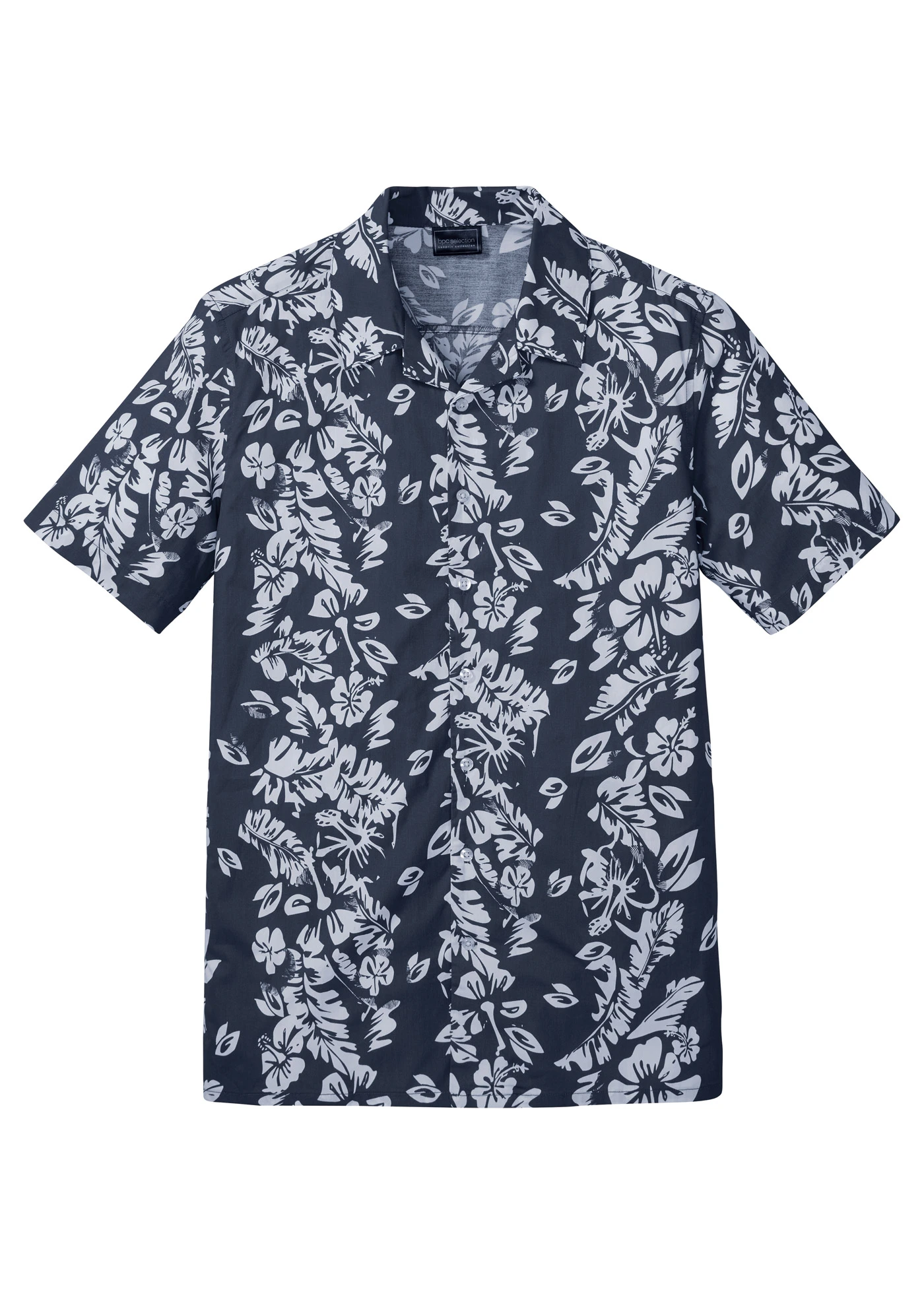 Havajská košile, krátký rukáv • tmavě modrá + bílá • bonprix obchod