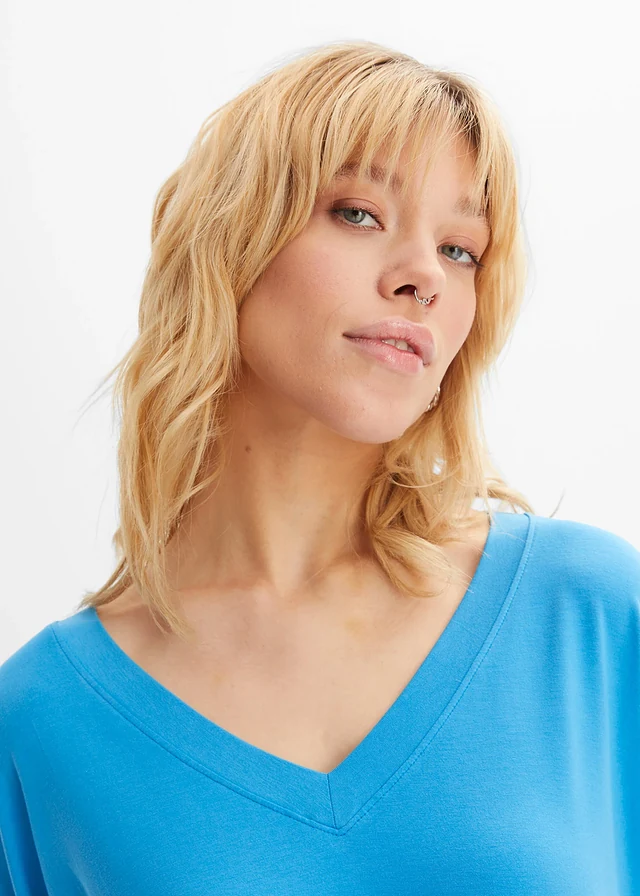 Shirt in een mix van viscose en elastan • mediterraan blauw • product-page.page-title-suffix