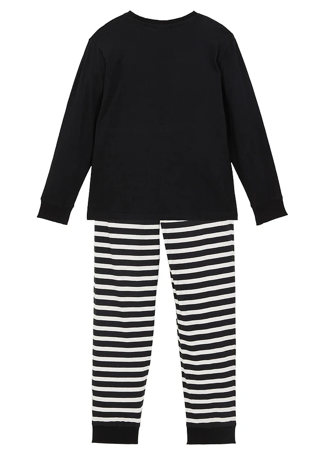 Pyjama (2-dlg. set), Kleur: zwart-wolwit met print