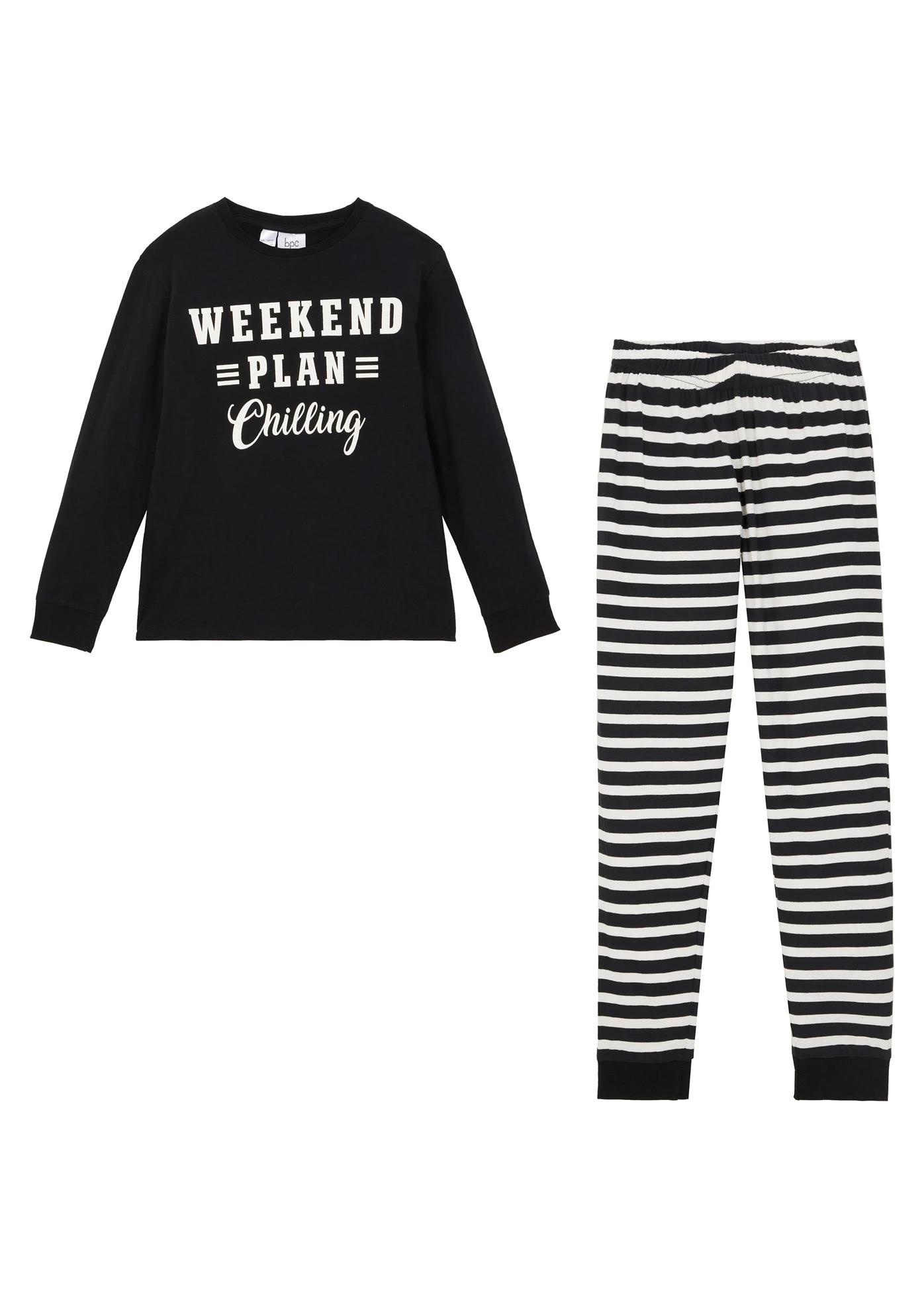 Pijama copii (2piese) • negru-ecru cu imprimeu • magazin bonprix