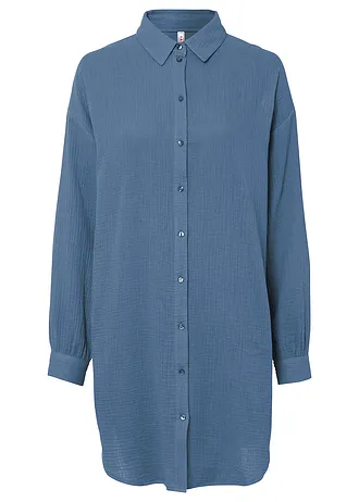 Oversized blouse van mousseline • jeansblauw • bonprix online shop