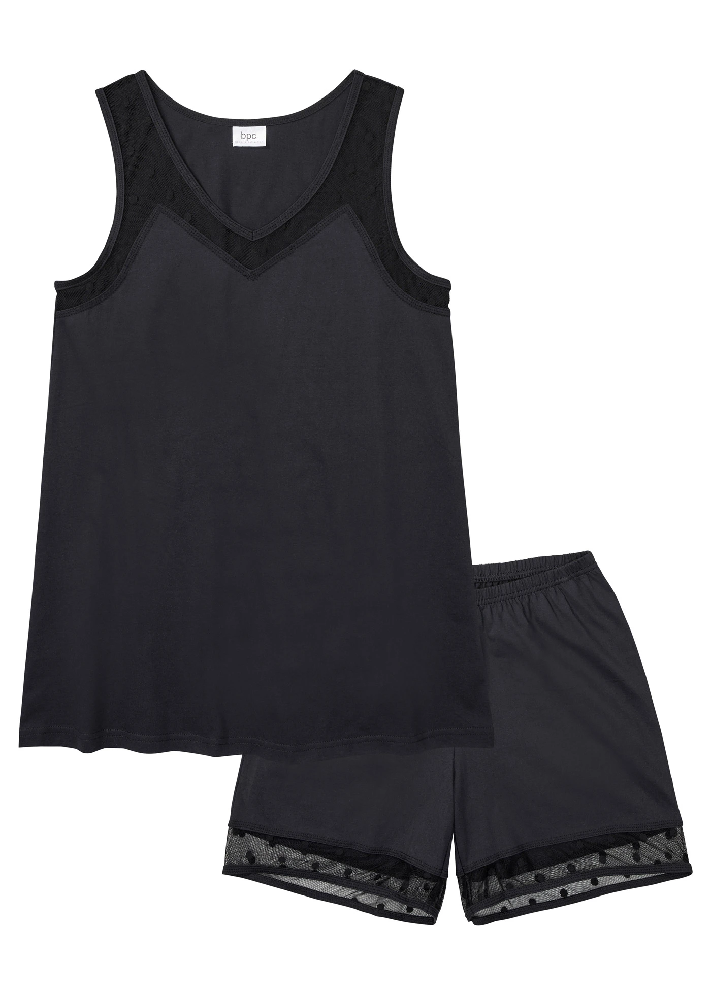 Shortama met kanten inzet • zwart • bonprix online shop