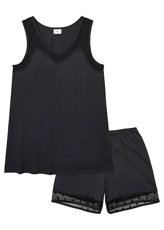 Shortama met kanten inzet • zwart • bonprix online shop