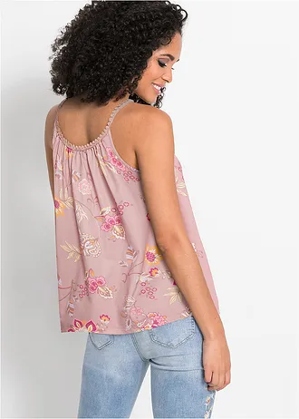 Top met print, Kleur: rozenhout