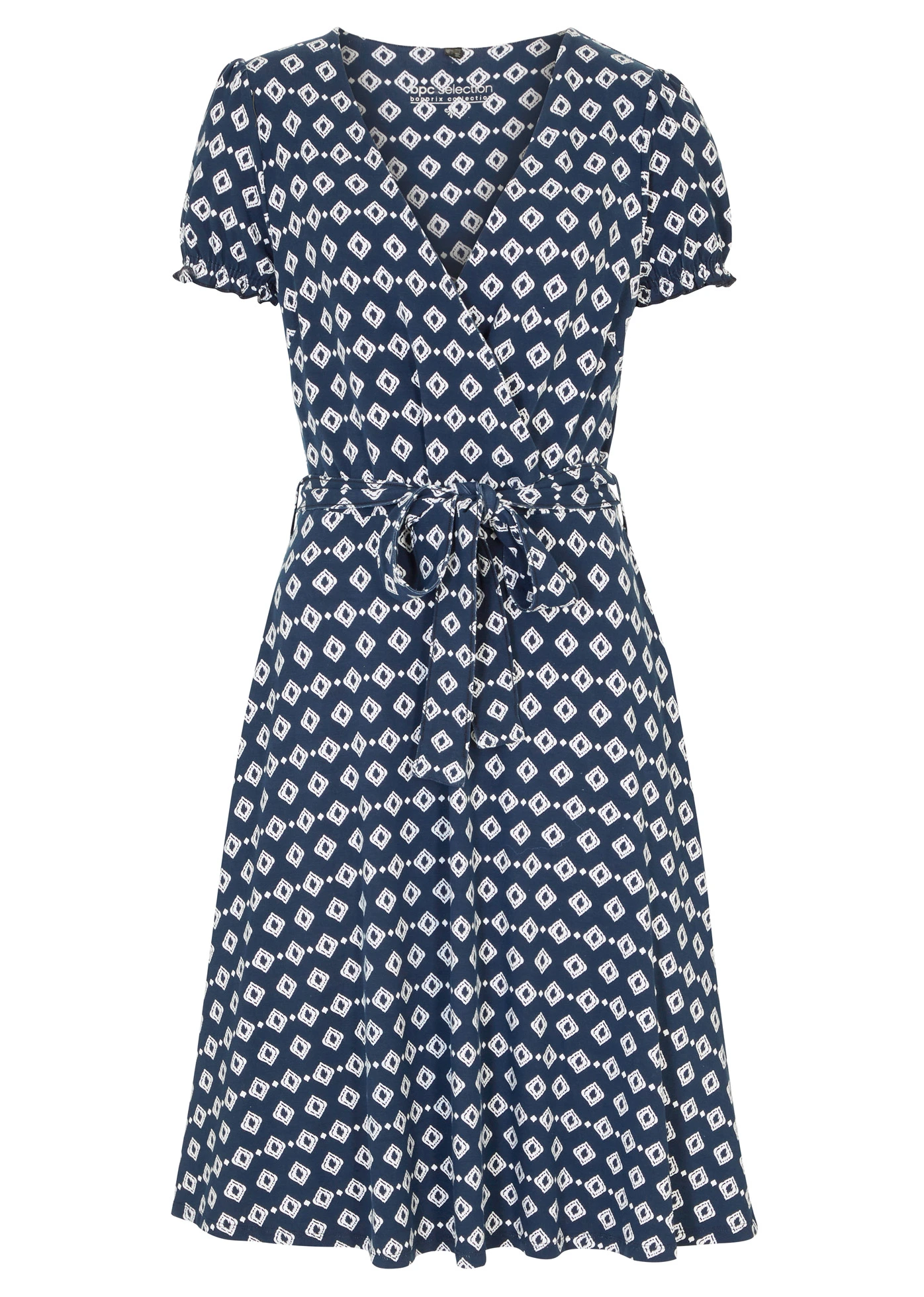 Robe en jersey viscose • bleu foncé/blanc • Boutique bonprix