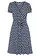 Jersey jurk in een viscosemix, Kleur: donkerblauw/wit met print