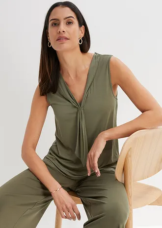 Top s mašlí • tmavě olivová • bonprix obchod