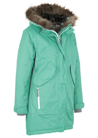 Lange outdoor jas, waterdicht, Kleur: saliegroen - grijs