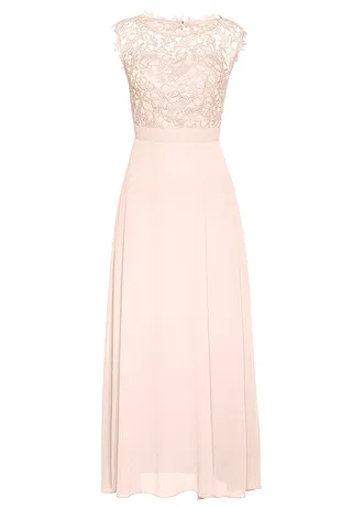 Robe longue de soirée à dentelle • rose perle • Boutique bonprix