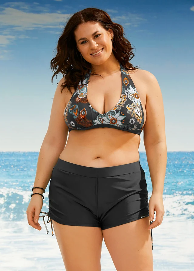 Short de bain avec slip intégré, Couleur: noir