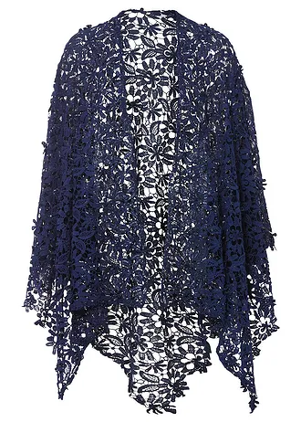 Poncho en dentelle au crochet