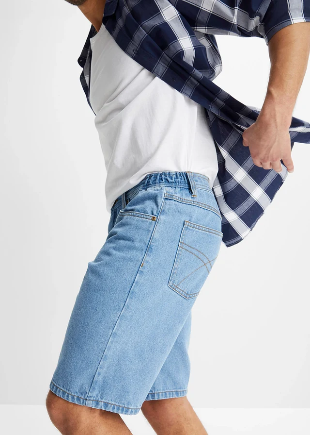 Bermuda classique en jean avec taille élastiquée • bleu clair denim • product-page.page-title-suffix