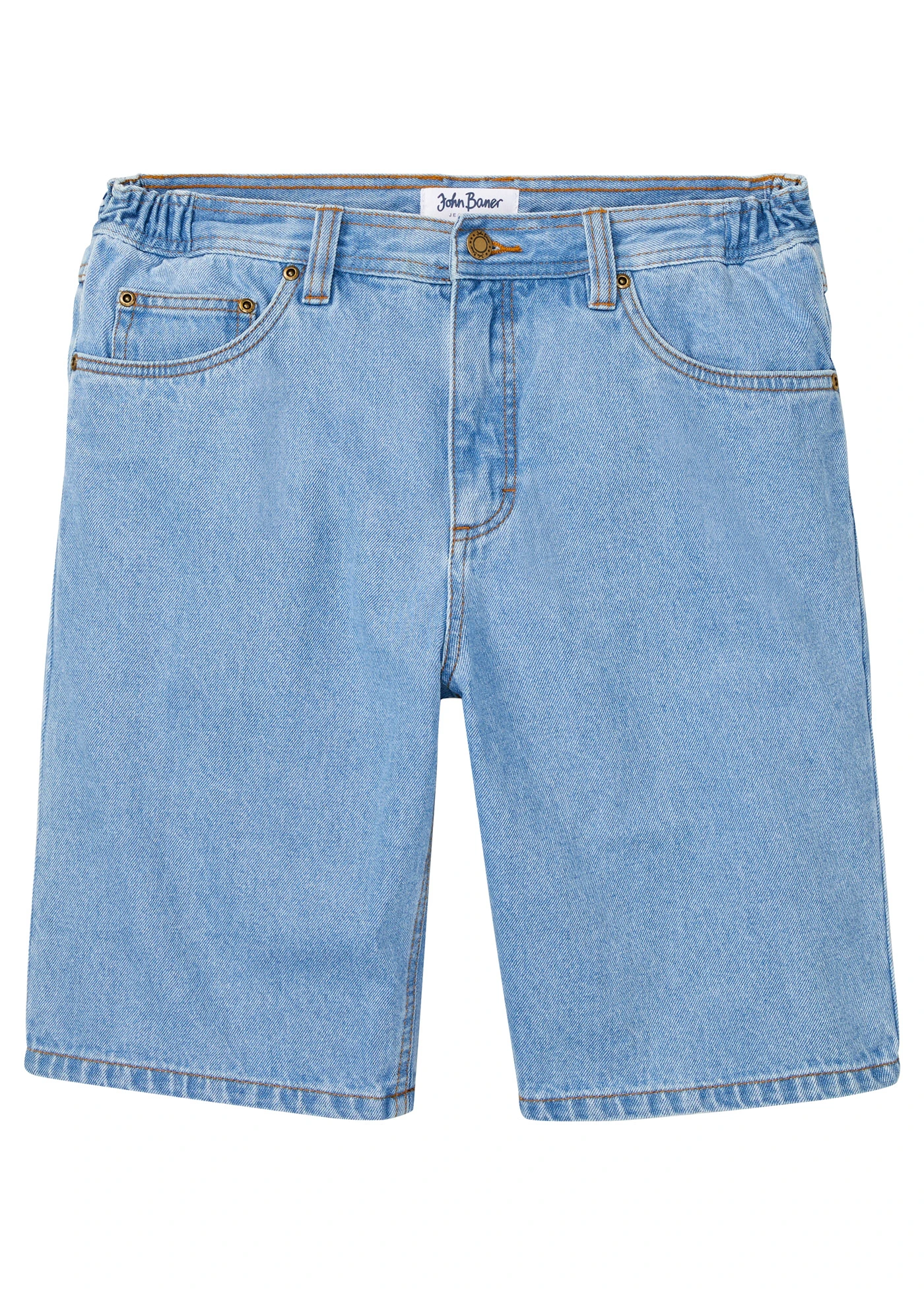 Jeansbermuda met elastische tailleband, classic fit • lichtblauw denim • bonprix online shop