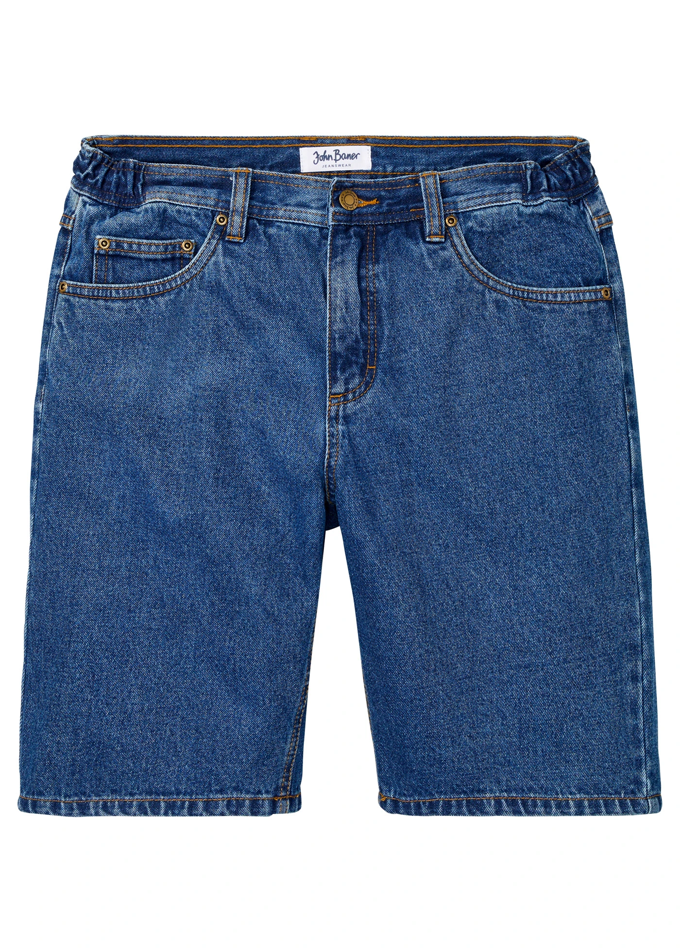 Jeansbermuda met elastische tailleband, classic fit • blauw denim • bonprix online shop